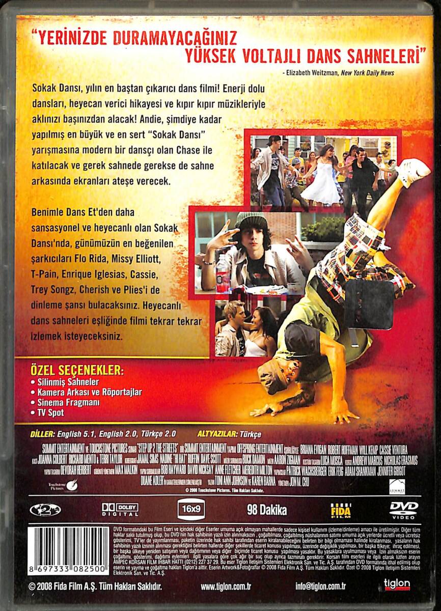Sokak Dansı 2 (Step Up 2: The Streets) – Orijinal DVD (İkinci El) * Robert Hoffman, Briana Evigan, Cassie Ventura, Adam G. Sevani - 2008 * DVD2985 - 2