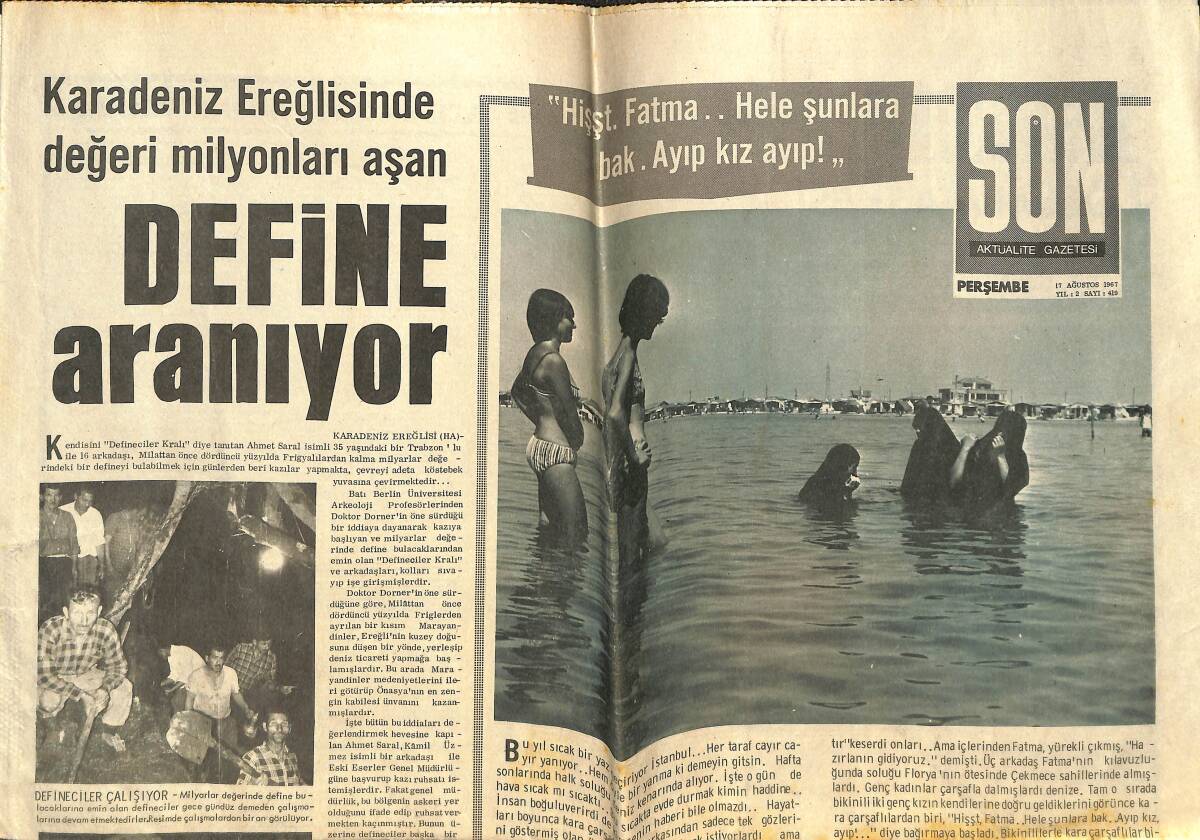 Son Aktüalite Gazetesi 17 Ağustos 1967 - Define Aranıyor - Dünya Şmpiyonu Tevkif Kış Elendi GZ142194 - 1