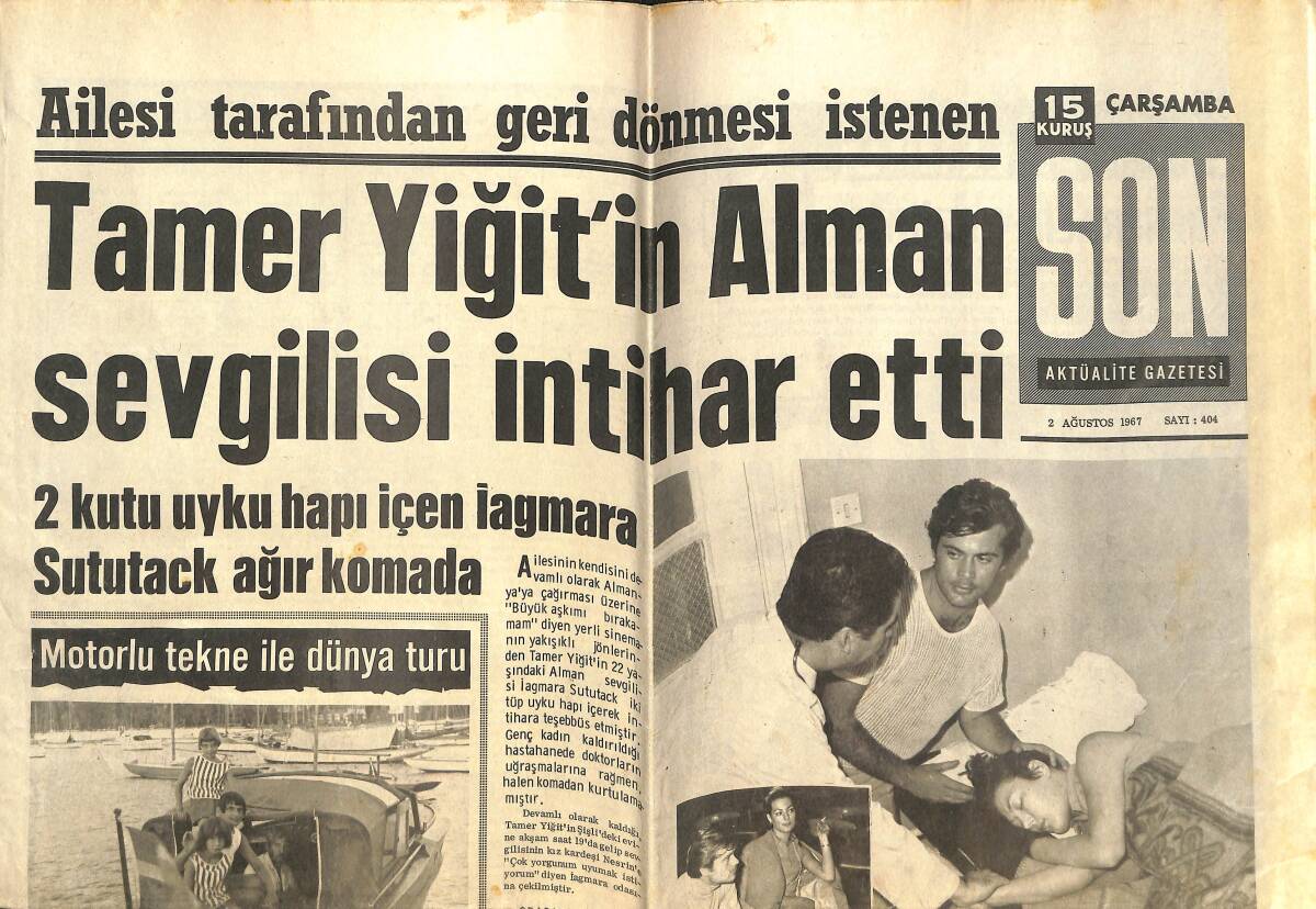 Son Aktüalite Gazetesi 2 Ağustos 1967 - Tamer Yiğit'in Alman Sevgilisi İntihar Etti - Zenciler Johnson İle Wilson'un Öldürülmesini İstiyor GZ142195 - 1