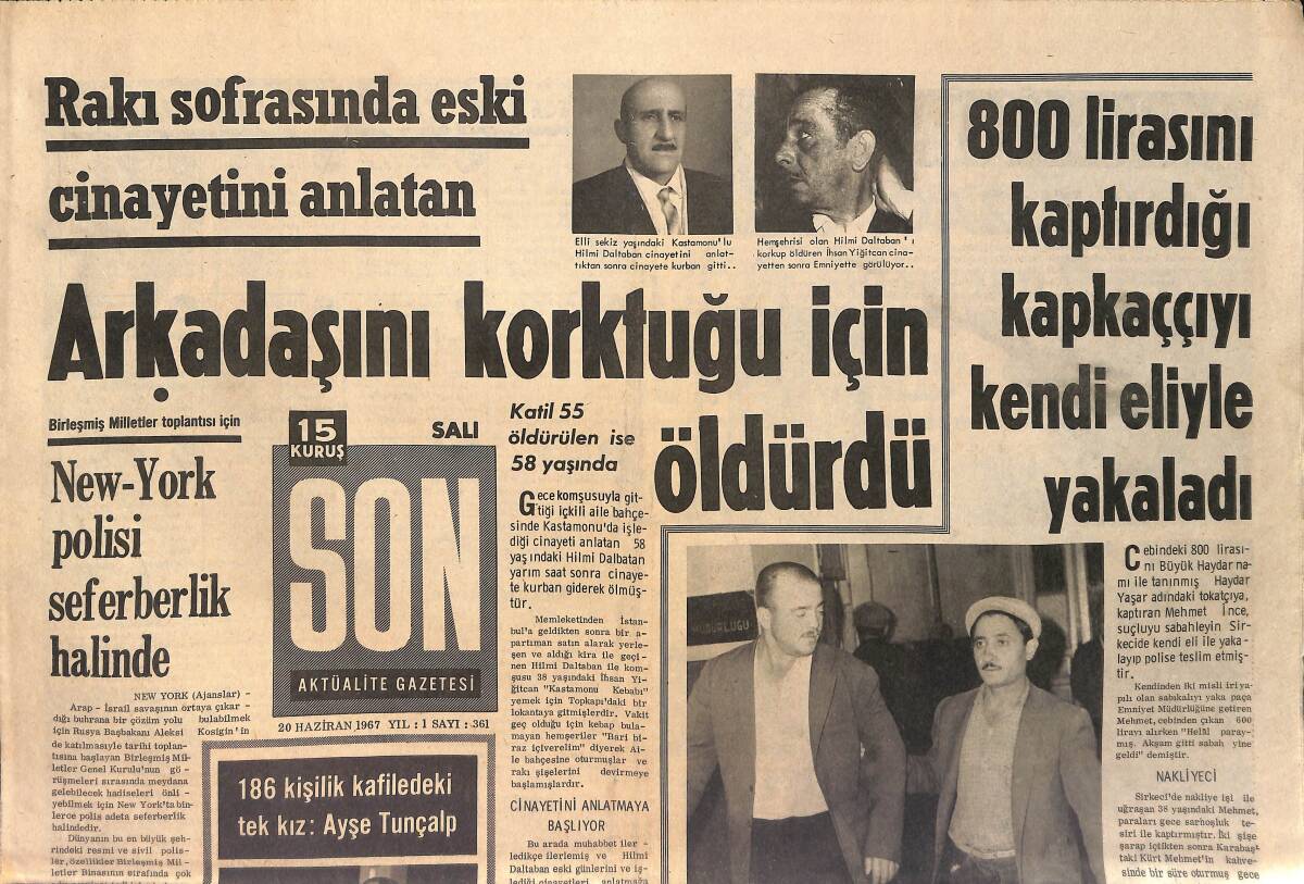 Son Aktüalite Gazetesi 20 Haziran 1967 - İran Şahını Koruyan 5 Polise Atış Talimi Yaptırıldı - Hollywood'da İsrail İçin 25 Milyon Lira Toplandı GZ156523 - 1