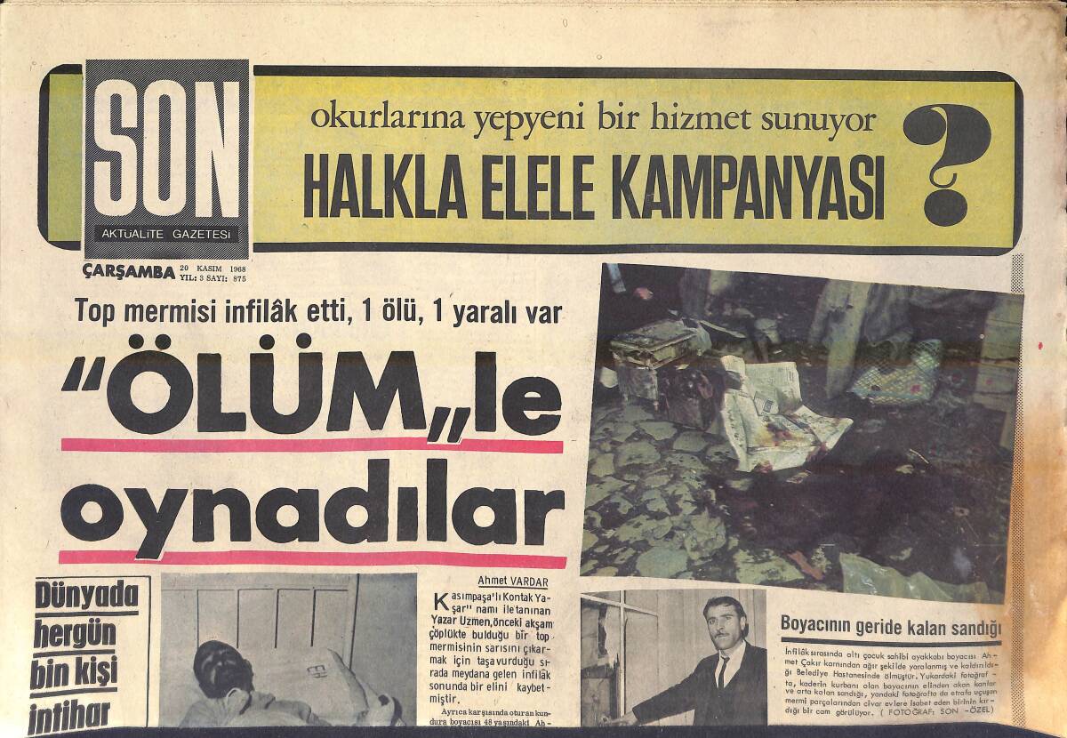 Son Aktüalite Gazetesi 20 Kasım 1968 - Deniz Harp Okulunun 195. Kuruluş Yıldönümü Kutlandı - Türkiye'nin Son Meddahı GZ156499 - 1