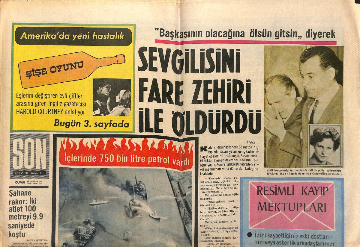 Son Aktüalite Gazetesi 21 Haziran 1968 - Atlantik'te Kaybolan Denizci Bulundu GZ149630 - 1