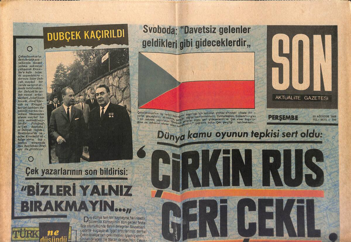 Son Aktüalite Gazetesi 22 Ağustos 1968 - Prag Demir Çember İçinde GZ149649 - 1