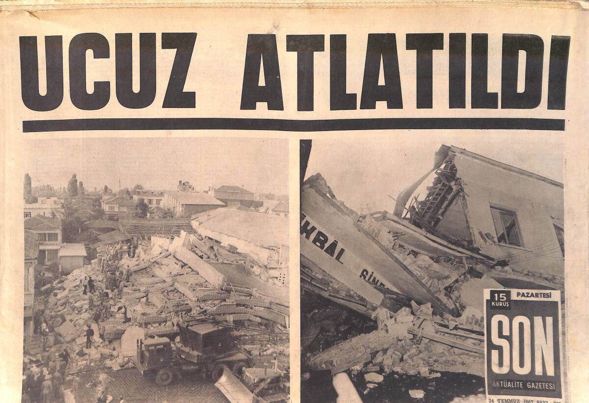 Son Aktüalite Gazetesi 24 Temmuz 1967 - Adapazarı'nda Deprem GZ156739 - 1