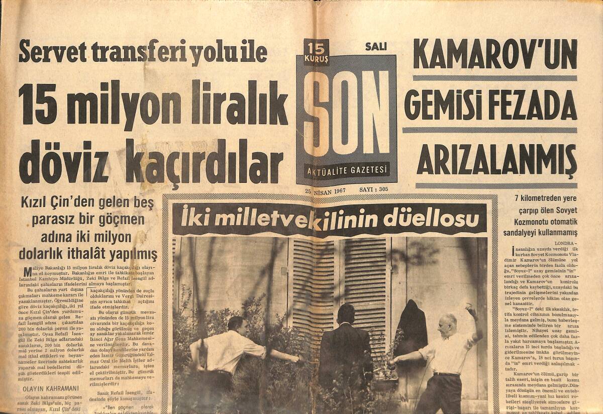 Son Aktüalite Gazetesi 25 Nisan 1967 - Ekrem Bora'nın Bir Kızı Oldu - Yunanistan'da Siyasi Partiler Feshedildi GZ149407 - 1