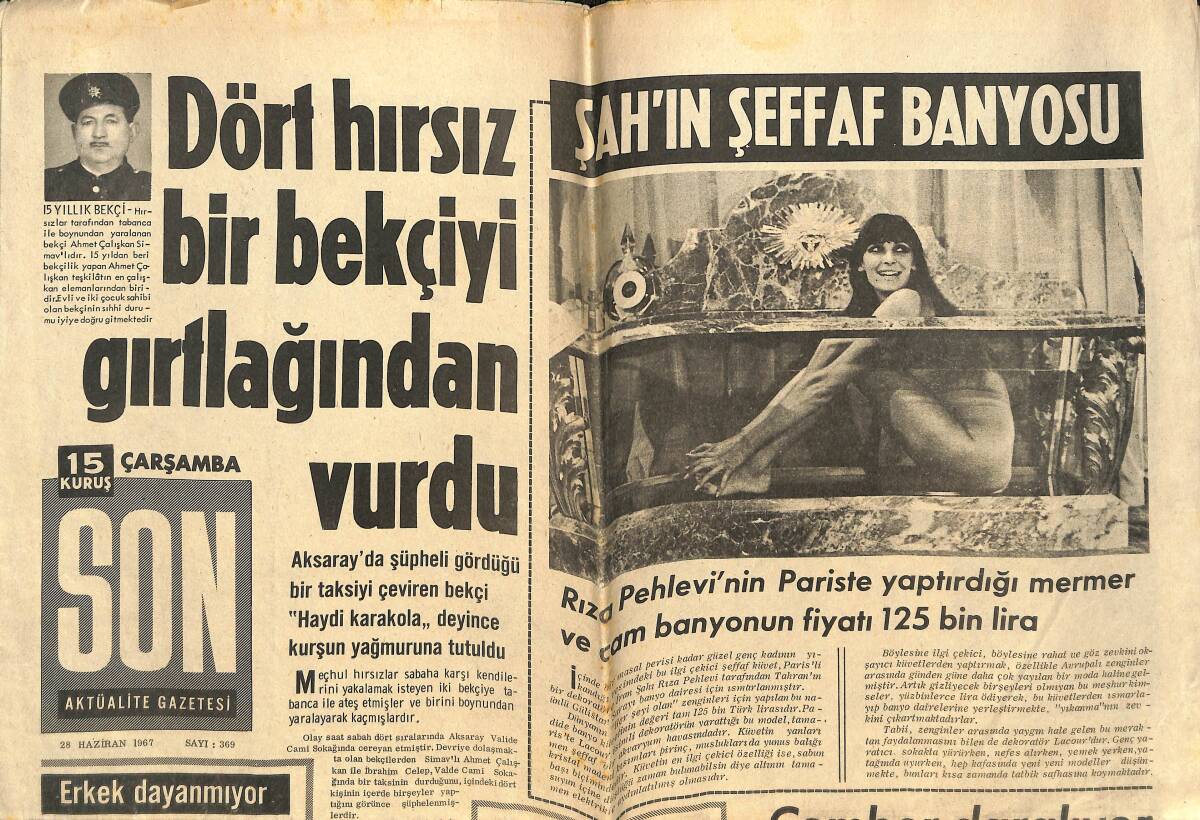 Son Aktüalite Gazetesi 28 Haziran 1967 - Şah'ın Şeffaf Banyosu - İsrail Kudüs Şehrini Resmen İlhak Etti GZ142191 - 1