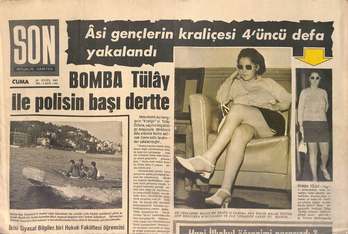 Son Aktüalite Gazetesi 29 Eylül 1967 - Bomba Tülay İle Polisin Başı Dertte - Doğan Uluç Çıplaklar Kampında GZ156553 - 1