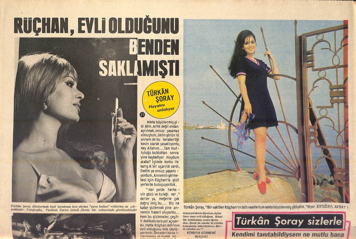 Son Aktüalite Gazetesi 29 Mayıs 1968 - Türkan Şoray: Rüçhan Evli Olduğunu Benden Saklamıştı - 30 Milyon Değerindeki Altın Elbise GZ156542 - 2