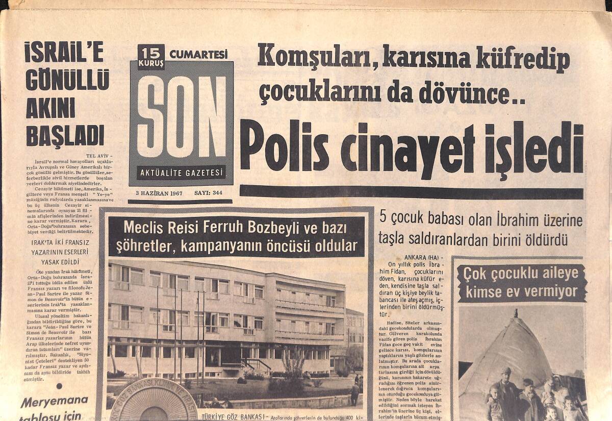 Son Aktüalite Gazetesi 3 Haziran 1967 - Emine Abla 32 Yıldır Fotoğrafçı - Sevim Emre, İzdiham Yüzünden Fenalık Geçirdi GZ156467 - 1