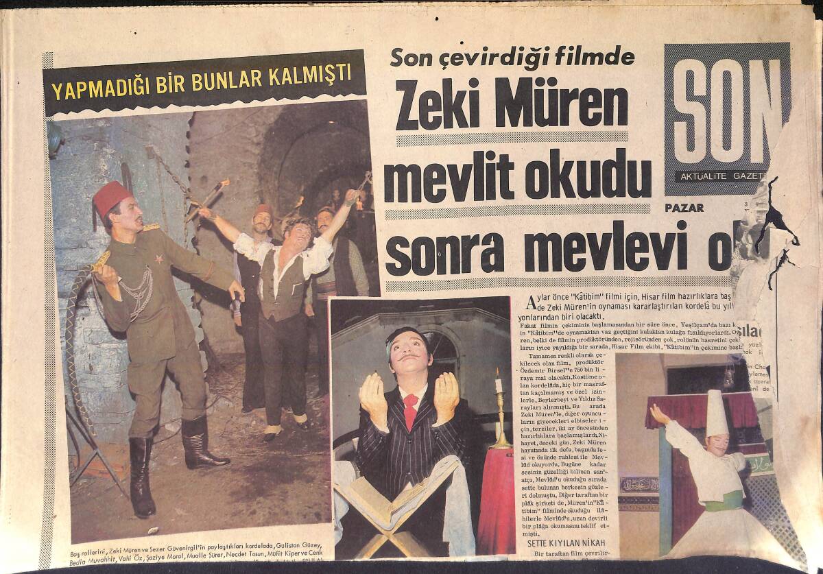 Son Aktüalite Gazetesi 3 Kasım 1968 - Zeki Müren Mevlit Okudu Sonra Mevlevi Oldu - Monica Vitti Ancak Boşanma Kanunu Çıkınca Evlenecek GZ156417 - 1