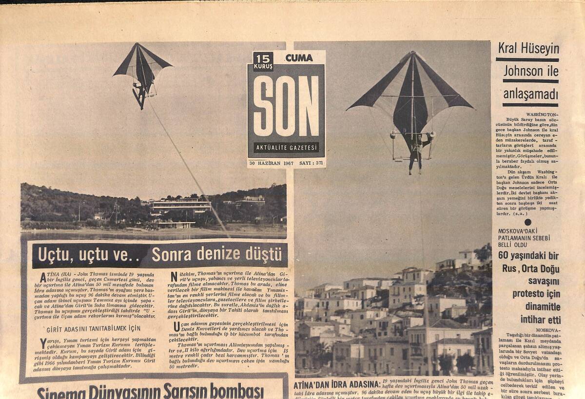 Son Aktüalite Gazetesi 30 Haziran 1967 - Sinema Dünyasının Sarışın Bombası Jayne Mansfield Otomobil Kazasında Öldü GZ156434 - 1
