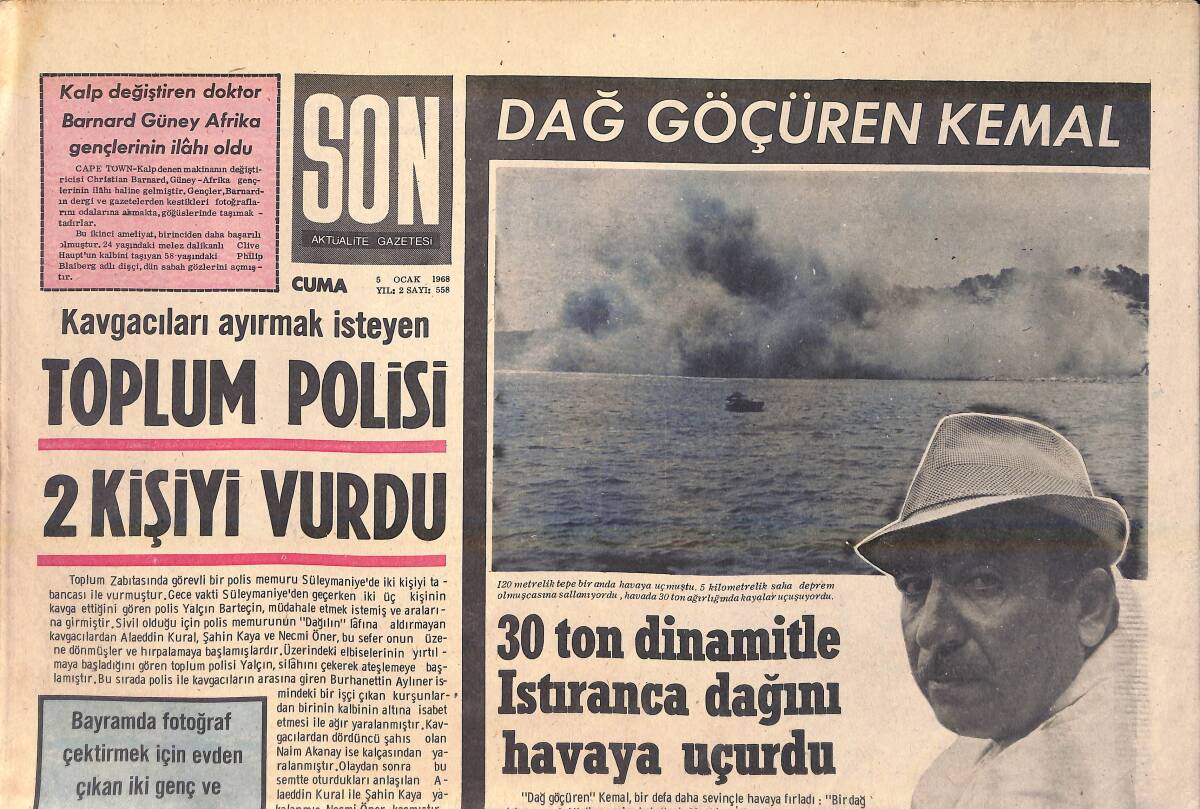 Son Aktüalite Gazetesi 5 Ocak 1968 - Dağ Göçüren Kemal - Mahkeme Katibesi Ünlü Bir Film Yıldızı Oldu GZ156413 - 1