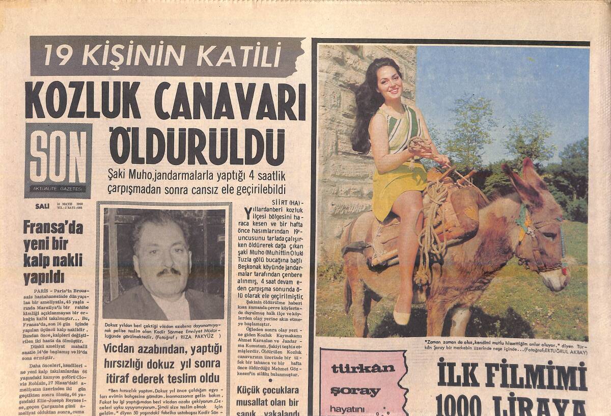 Son Aktüalite Gazetesi 7 Ocak 1968 - Moşe Dayan'ın Oğlu Artist Oldu - Remzi Çetin Ve Paşakapısı Cezaevinde Zincire Vuruldu GZ156411 - 1