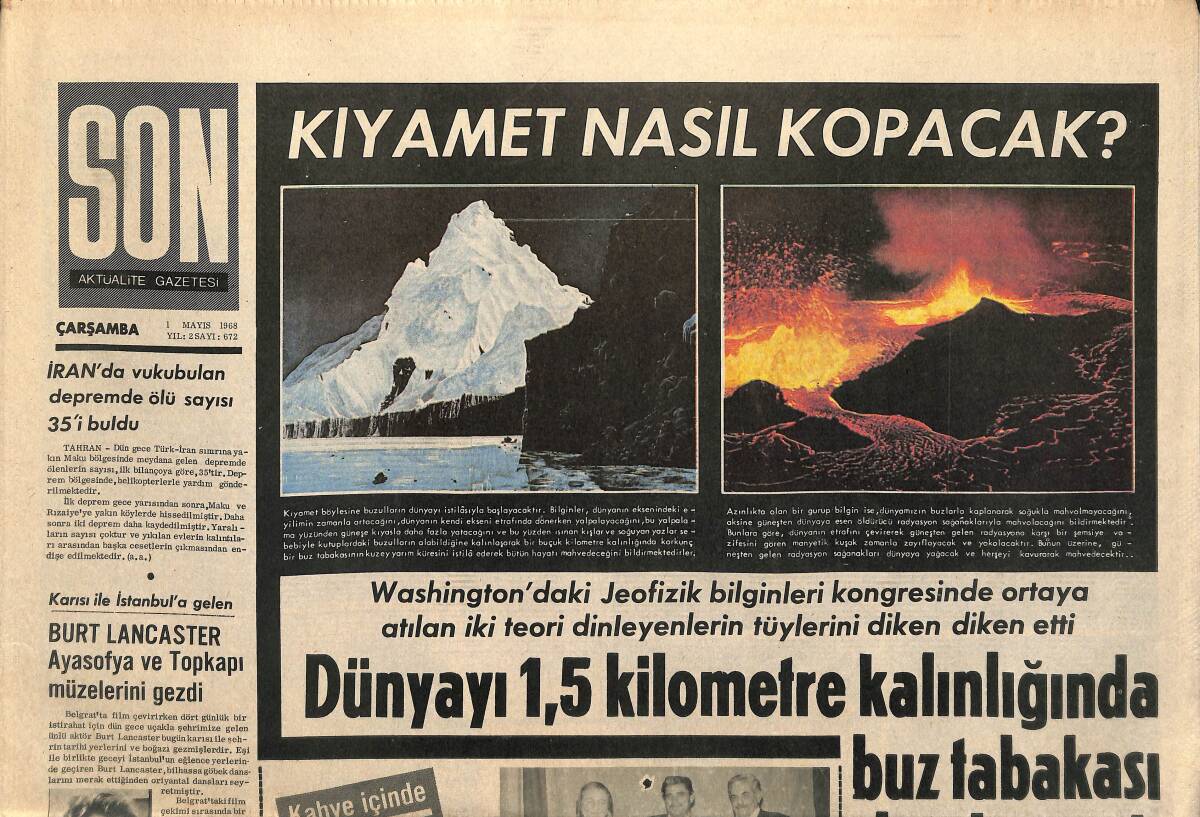 Son Aktüalite Gazetesi Çarşamba Eki 1 Mayıs 1968 - James Bond'un Badanacı Kardeşi de Sinema Artisti Oldu GZ158019 - 1