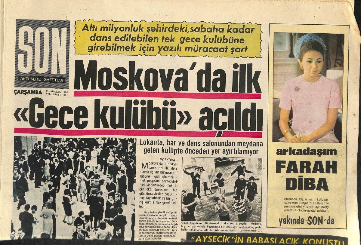Son Aktüalite Gazetesi Çarşamba Eki 18 Aralık 1968 - Moskova'da İlk Gece Kulübü Açıldı GZ158016 - 1