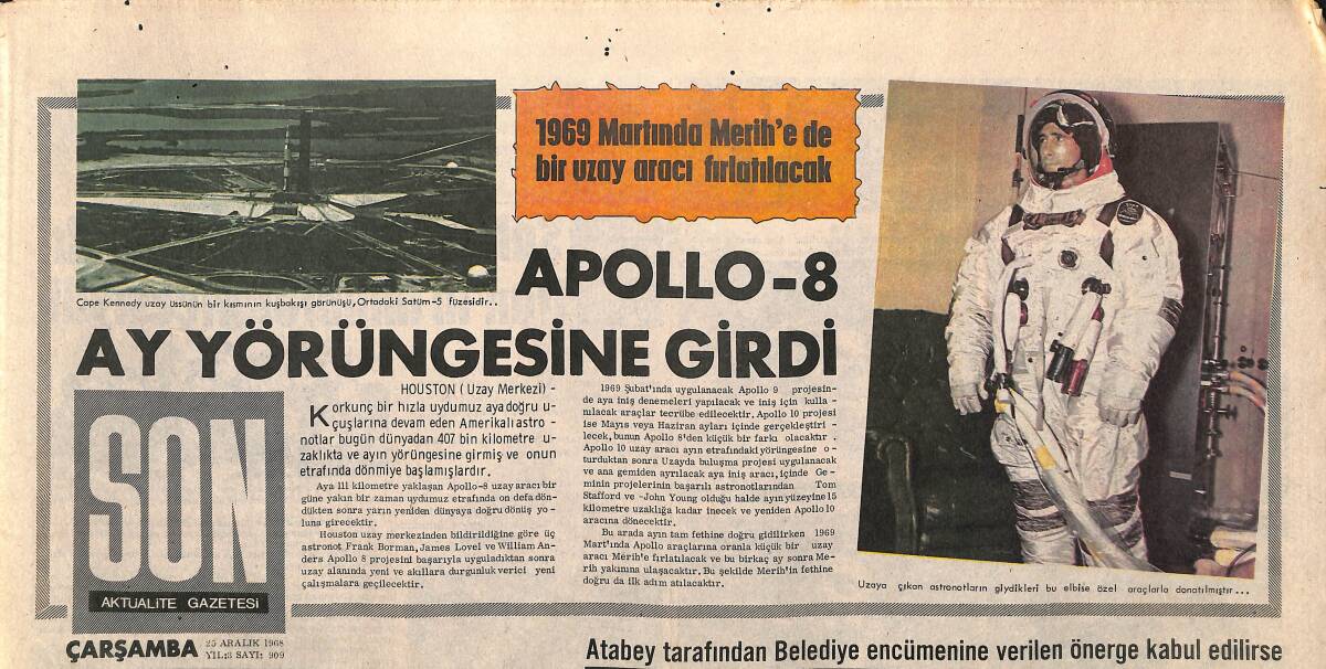 Son Aktüalite Gazetesi Çarşamba Eki 25 Aralık 1968 - Sinema Gözlerin Yanılmasından Doğmuştur GZ157984 - 1