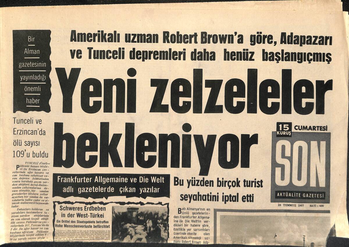 Son Aktüalite Gazetesi Cumartesi Eki 29 Temmuz 1967 - Belçika'da Türkler Arasında Kanlı Bir Meydan Kavgası Oldu GZ158041 - 1