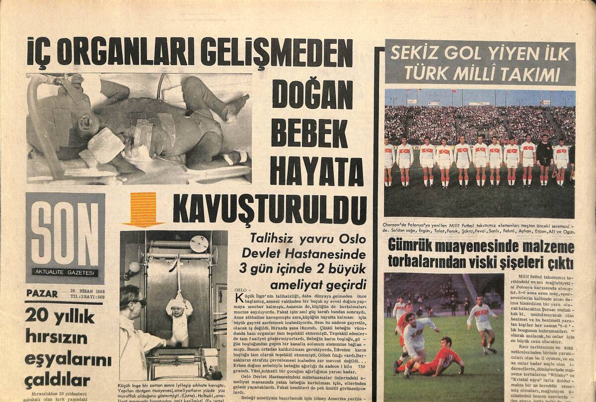 Son Aktüalite Gazetesi Pazar Eki 28 Nisan 1968 - Riva'da Karaya Oturan Lübnan Şilebi Kaderine Terkedildi GZ157989 - 1