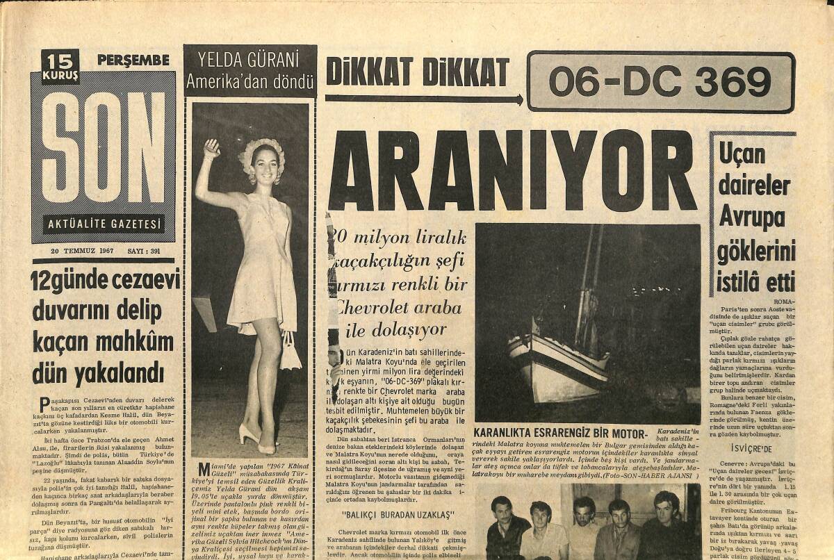 Son Aktüalite Gazetesi Perşembe Eki 20 Temmuz 1967 - Almanya'dan Köylerine Dönen 110 İşçi Konserve Fabrikası Kuruyorlar GZ158070 - 1