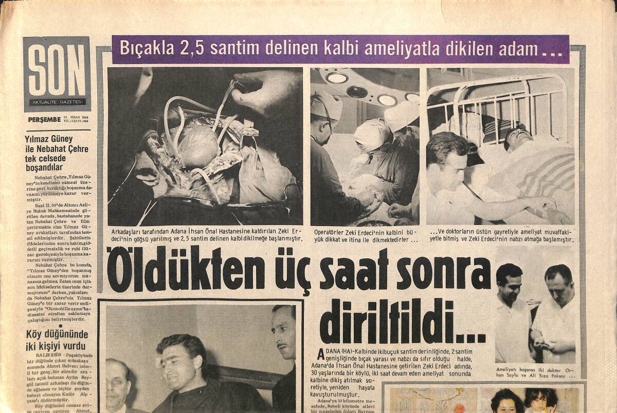 Son Aktüalite Gazetesi Perşembe Eki 25 Nisan 1968 - B. Almanya Başbakanını Öldürmekten Son Anda Vazgeçip Teslim Oldu GZ157986 - 1