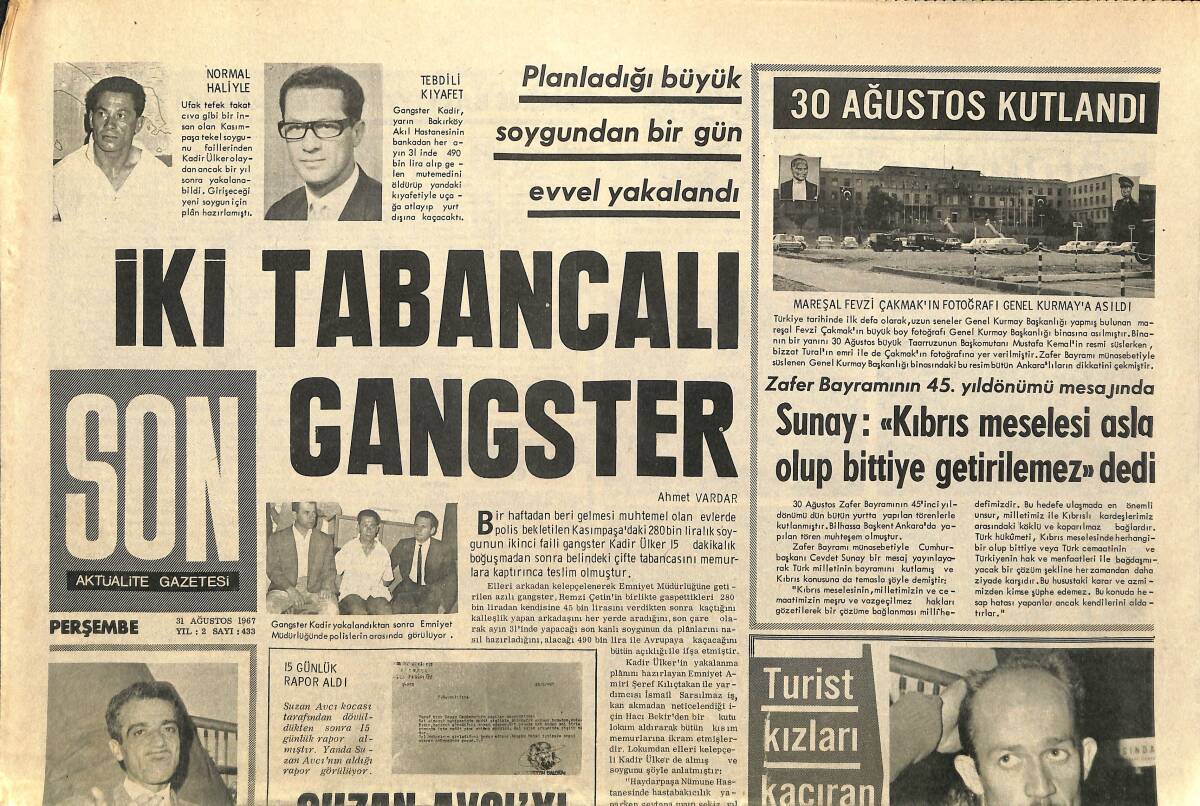 Son Aktüalite Gazetesi Perşembe Eki 31 Ağustos 1967 - Suzan Avcı'yı Kocası Dövdü GZ158076 - 1