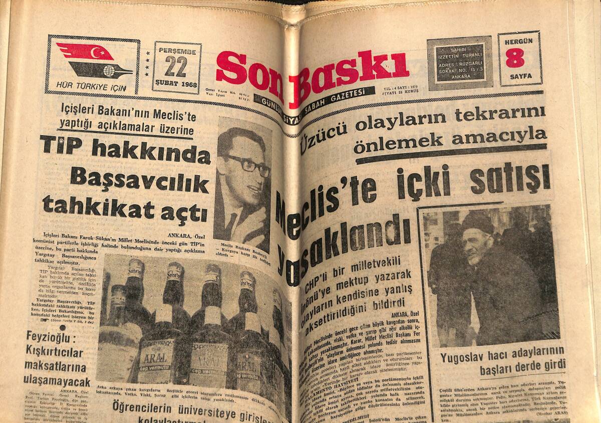 Son Baskı Gazetesi 22 Şubat 1968 - Milka da Yıkıldı - Yugoslav Hacı Adaylarının Başları Derde Girdi GZ148753 - 1