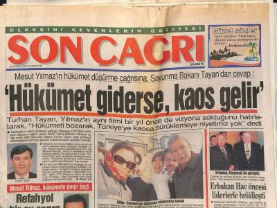 Son Çağrı Gazetesi 12 Nisan 1997 - Türkeşsiz Türk Devletleri Kurultayı - Erbakan Hac Öncesi Liderlerle Helâlleşti GZ122881 - 1