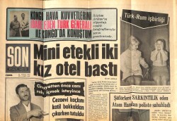 Son Gazetesi 29 Eylül 1967 - Zeki Müren Plak Afişi - Mini Etekli İki Kız Otel Bastı - Çıplaklar Kampı GZ138363 - 1