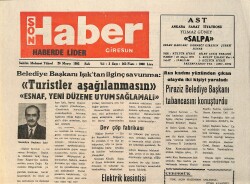Son Haber Giresun Gazetesi 26 Mayıs 1992 - Piraziz Belediye Başkanı Tabancasını Konuşturdu - Belediye Başkanı Işık'tan İlginç Savunma GZ2640 - Gökçekoleksiyon