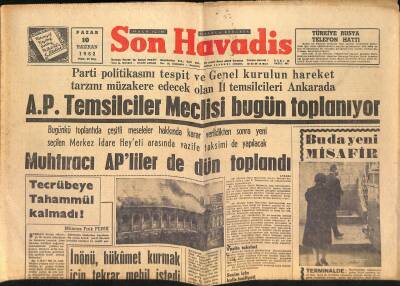 Son Havadis 10 Haziran 1962 - Toprak Reformu Kanunu Hazırlandı - Bölükbaşı Yeni Parti Kuruyor GZ124032 - 1