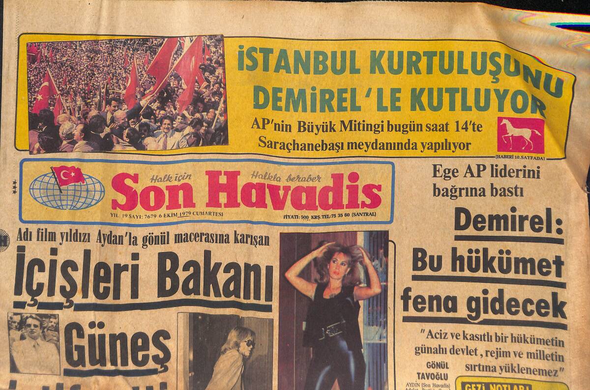 Son Havadis 6 Ekim 1979 - Bu Hükümet Fena Gidecek - Prens Margareth Eski Kocasından Kurtulamıyor GZ132689 - 1