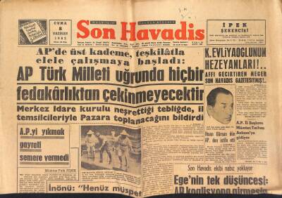 Son Havadis - 8 Haziran 1962 - İstanbulda Hastalar Sokağa Atılıyor - Güreşçiler Dün Kazan Kaldırdı GZ124029 - 1