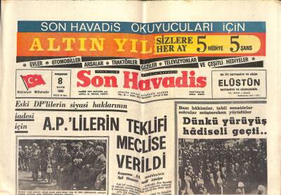 Son Havadis - 8 Mayıs 1969 - Sinirli Hırsız Çaldığından Fazla Tahribat Yaptı - Jet Düştü Pilot Şehit Oldu GZ124039 - 1