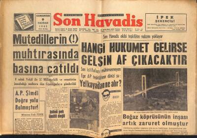 Son Havadis - 9 Haziran 1962 - Bir Genelev Odasında Boğazlandı - Amerikaya Gidecek Güreş Takımımız Belli Oldu GZ124030 - 1