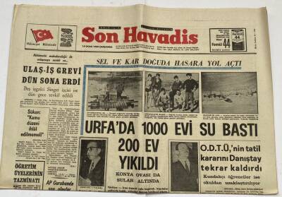 Son Havadis Gazetei 15 Ocak 1969 - Urfada 1000 Evi Su Bastı 200 Ev Yıkıldı GZ60293 - 1