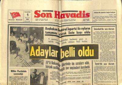 Son Havadis Gazetesi 1 Eylül 1969 - Millet Partisinin Şanssızlığı GZ59281 - 1