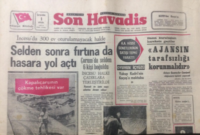 Son Havadis Gazetesi 1 Eylül 1971 - Selden Sonra Fırtınada Hasara Yol Açtı - GZ12880 - 1