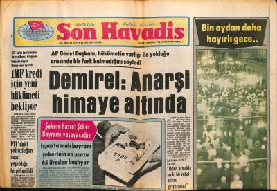 Son Havadis Gazetesi 1 Eylül 1978 - Ünlü Yayıncı Axel Springere Dostluk Madalyası Verildi GZ88427 - 1