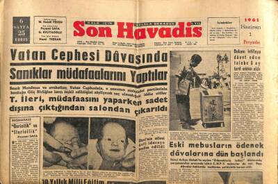Son Havadis Gazetesi 1 Haziran 1961 - Vatan Cephesi Davasında Sanıklar Müdafaalarını Yaptılar GZ56523 - 1