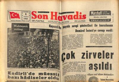Son Havadis Gazetesi 1 Haziran 1966 - Kadirlide Müessif Bazı Hadiseler Oldu GZ74197 - 1