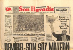 Son Havadis Gazetesi 1 Haziran 1968 - Son Söz Milletin GZ103370 - 2