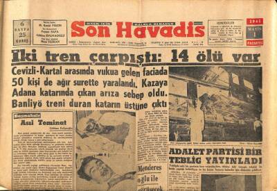 Son Havadis Gazetesi 1 Mayıs 1961 - Menderes Oğlu İle Görüşecek GZ56502 - 1