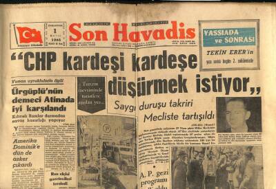 Son Havadis Gazetesi 1 Mayıs 1965 - Tütün Ekimi Yeni Esasa Bağlanıyor - Amerika Dominike Dün de Asker Çıkardı GZ123985 - 1