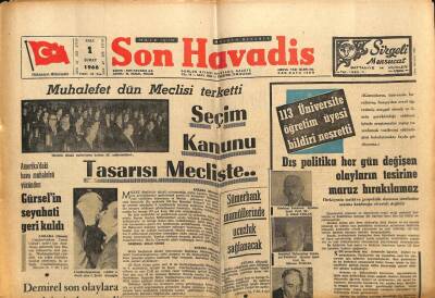Son Havadis Gazetesi 1 Şubat 1966 - Seçim Kanunu Tasarısı Mecliste... GZ77422 - 1