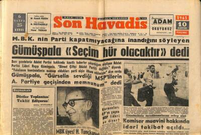 Son Havadis Gazetesi 10 Ağustos 1961 - Grevin Serbest Olması Bekleniyor GZ60333 - 1