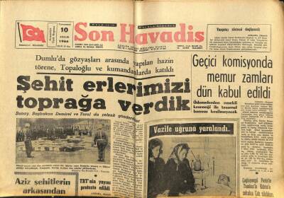 Son Havadis Gazetesi 10 Aralık 1966 - Yangında Şehit Olan 64 Erimizi Toprağa Verdik GZ59539 - 1