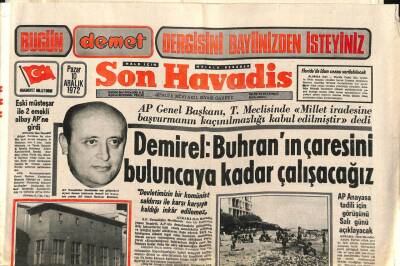 Son Havadis Gazetesi 10 Aralık 1972 - Demirel Buhranın Çaresini Buluncaya Kadar Çalışacağız GZ98494 - 1