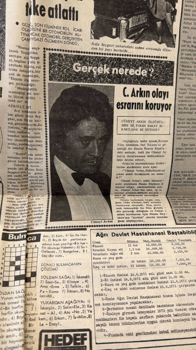 Son Havadis Gazetesi 10 Haziran 1975 - Cüneyt Arkın Olayı Esrarını Koruyor - Nilgün Atılgan Sinemada Kararlı GZ158782 - 2