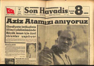 Son Havadis Gazetesi 10 Kasım 1963 - Aziz Atamızı Anıyoruz GZ65369 - 1