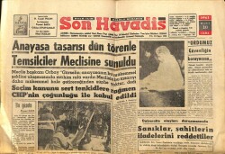 Son Havadis Gazetesi 10 Mart 1961 - Anayasa Tasarısı Dün Törenle Temsilciler Meclisine Sunuldu GZ69513 - 2